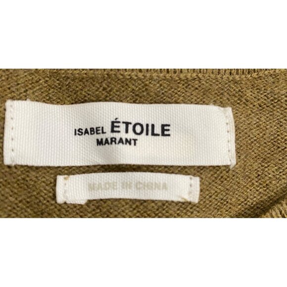 Isabel Marant Étoile Klea Sweater S Olive Wool blend pleated padded shoulder - Picture 7 of 15